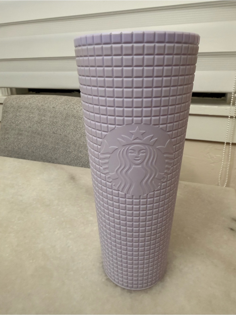 Starbucks Lavender lilac Textured grid Tumbler matte